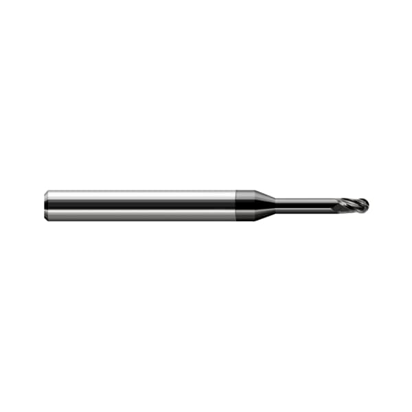 Miniature End Mill - Ball - Long Reach, Stub Flute